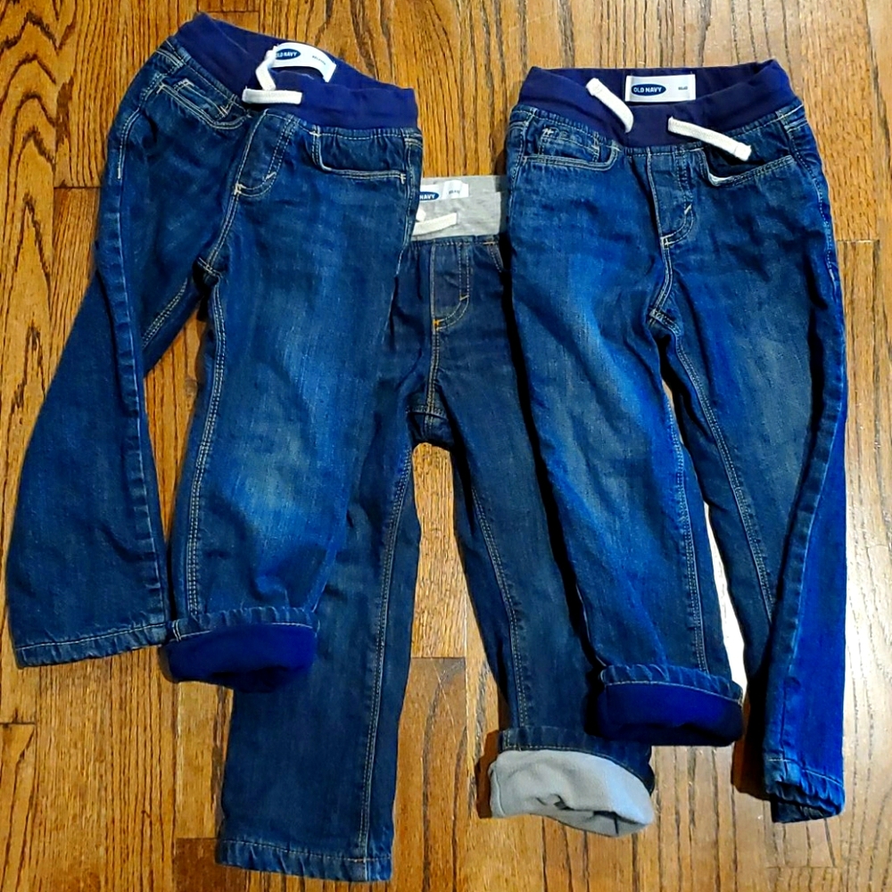 Fleece lined pull-on jeans